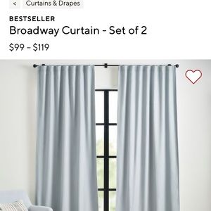 COPY - Pottery Barn Broadway blackout curtains set of 2 in Chambray Blue. 50x96…